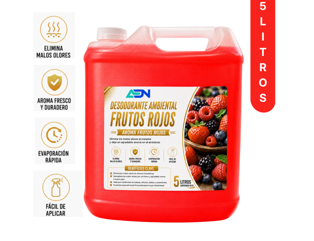 DESODORANTE AMBIENTAL FRUTOS ROJOS ADN 5 LT