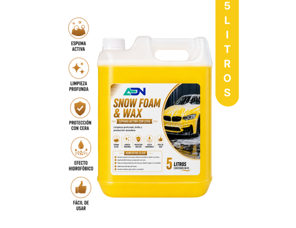 SNOW FOAM WASH & WAX (con cera carnauba) ADN 5 LT