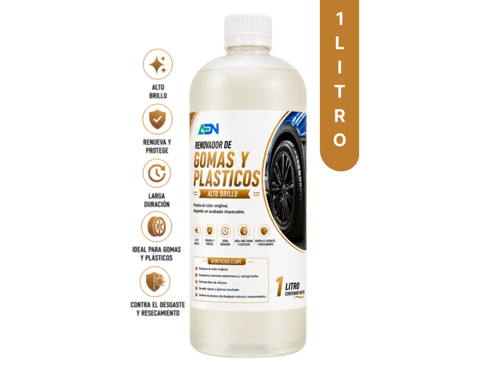 RENOVADOR DE GOMAS Y PLASTICOS ALTO BRILLO ADN  1 LT