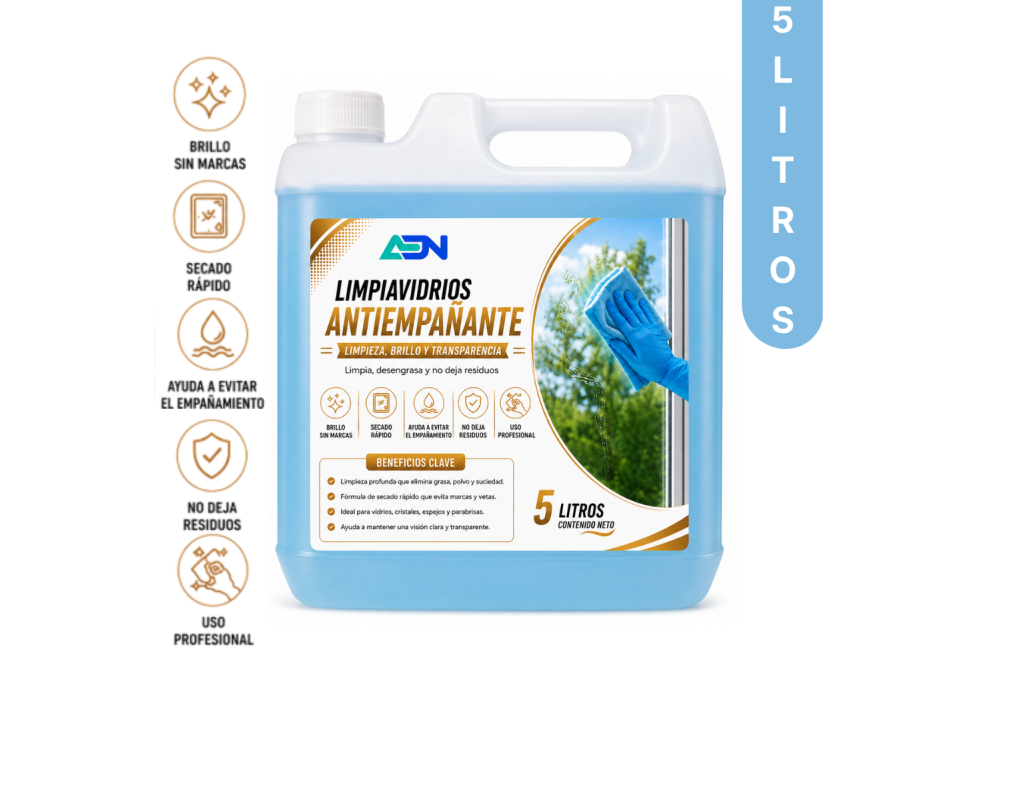 LIMPIAVIDRIOS PROFESIONAL ANTIEMPAÑANTE ADN 5 LT