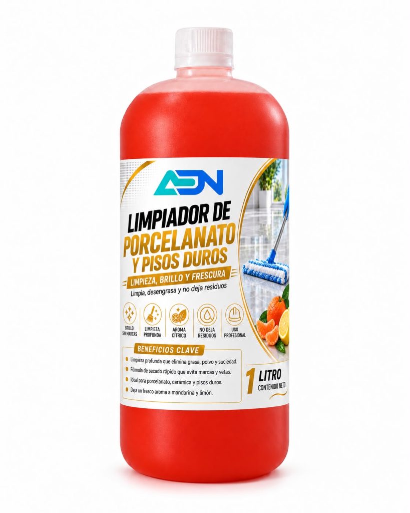 LIMPIADOR PORCELANATO Y PISO DUROS AROMA CITRICO ADN 1 LT