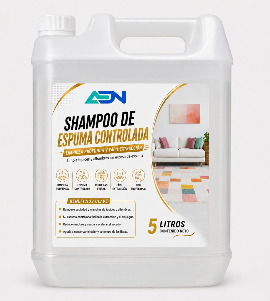 SHAMPOO DE ALFOMBRA Y TAPIZ ESPUMA CONTROLADA ADN 5 LT