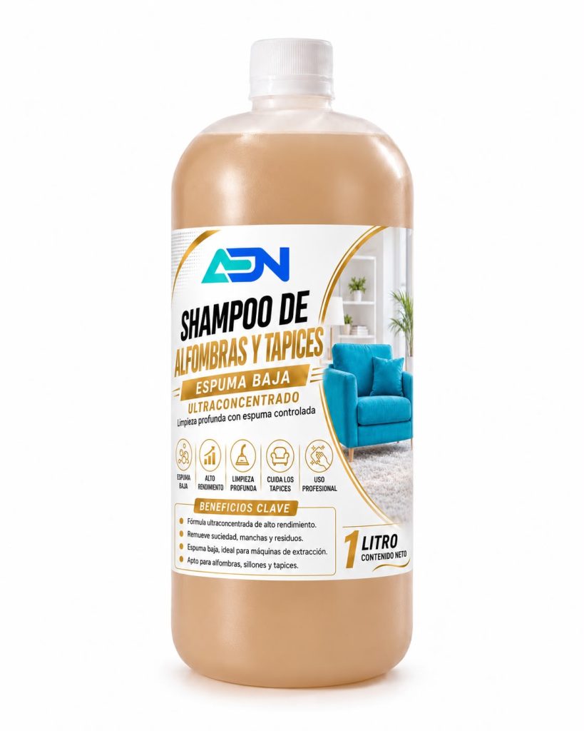 SHAMPOO ALFOMBRAS CONCENTRADO ESPUMA BAJA ADN 1 LT