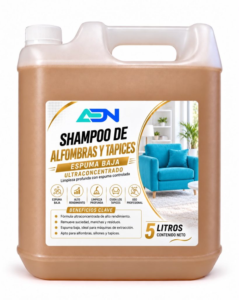 SHAMPOO ALFOMBRAS CONCENTRADO ESPUMA BAJA ADN 5 LT