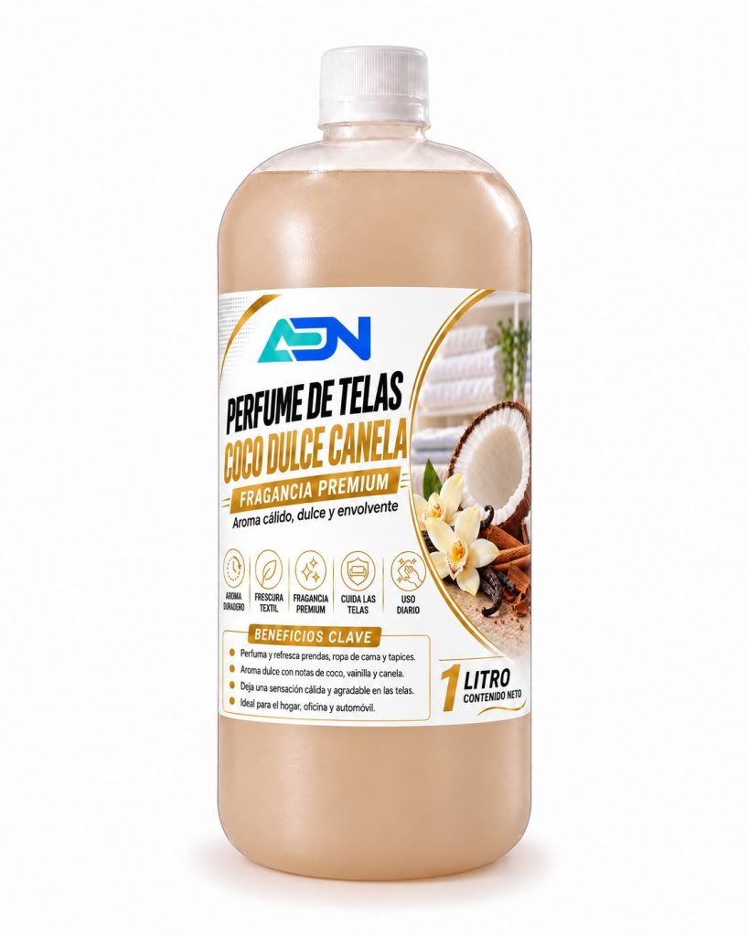 PERFUME DE TELAS COCO DULCE CANELA 1 LT ADN