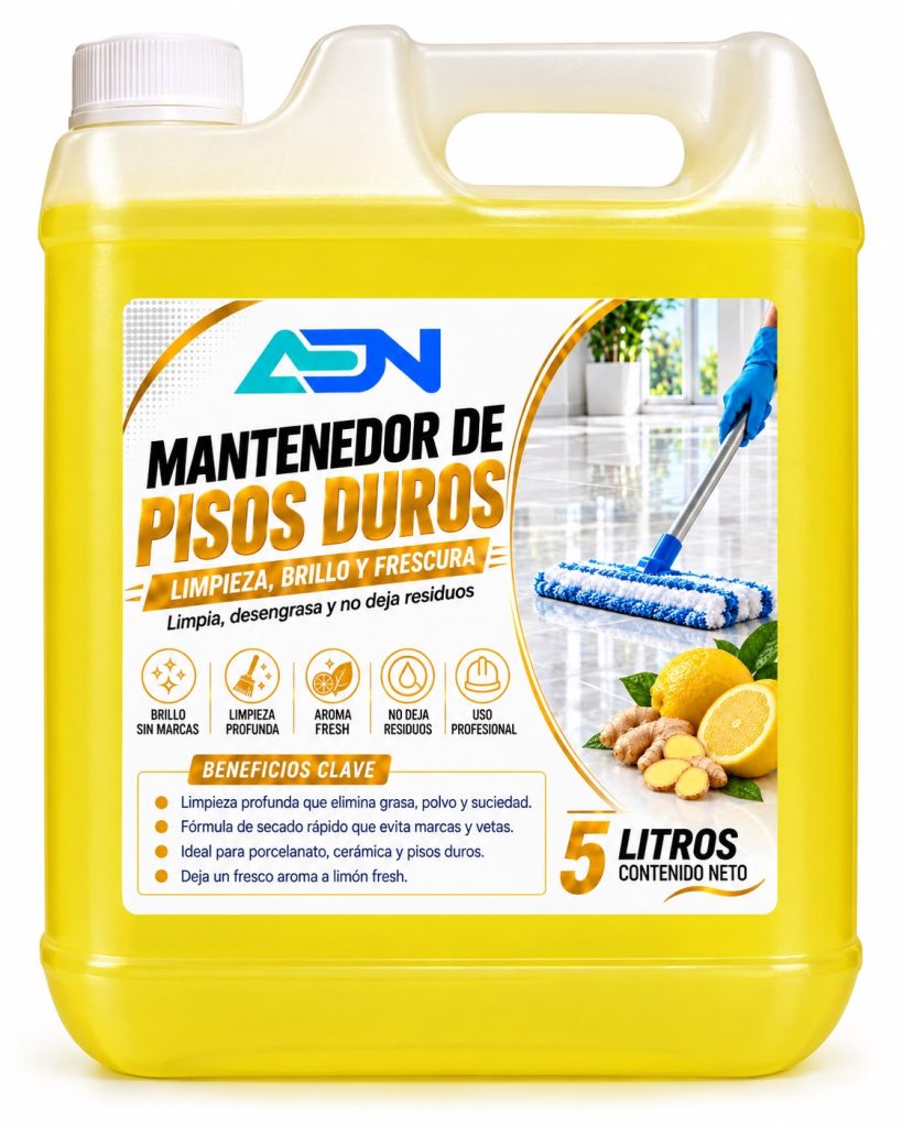 Limpiador Mantenedor Pisos Duros Limón Adn 5 L
